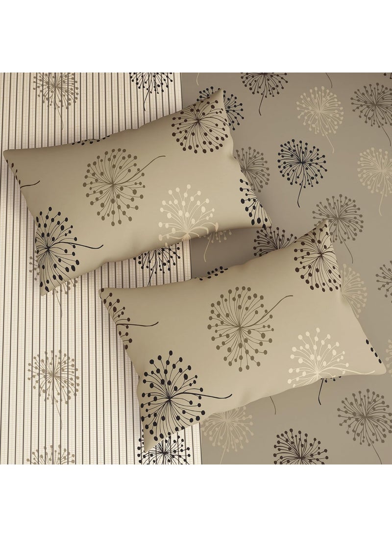 Story@Home Story@Home Bedsheet for King Size Bed | 186 TC | Beige | Floral | 1 Piece Cotton bedsheet for King Size Bed with 2 Pillow Covers (270 x 270 cm) Perfect for Home Decor & Gifting | Cotton bedsheet  - Image 3