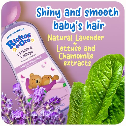 RICITOS DE ORO Lavender Baby Shampoo - Nourishes & Softens Hair, Calming Aroma, Includes Rattle Cup, Hypoallergenic & Tear Free, Promotes Better Sleep, Natural Lavender, Size 8.45 oz, 3-Pack - Image 4