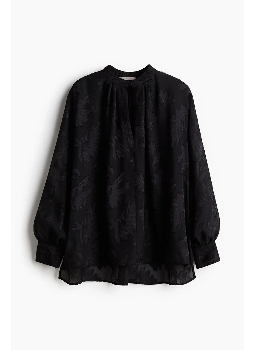 H&M Jacquard-Weave Blouse