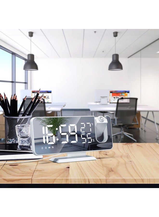 نيبمينينت ساعة منبه مع مقياس لدرجة الحرارة أبيض 19.30 x 4.80 10.50سم - Image 2