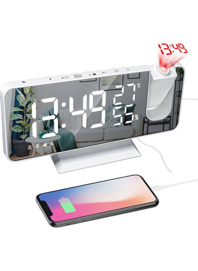 نيبمينينت ساعة منبه مع مقياس لدرجة الحرارة أبيض 19.30 x 4.80 10.50سم - Image 1