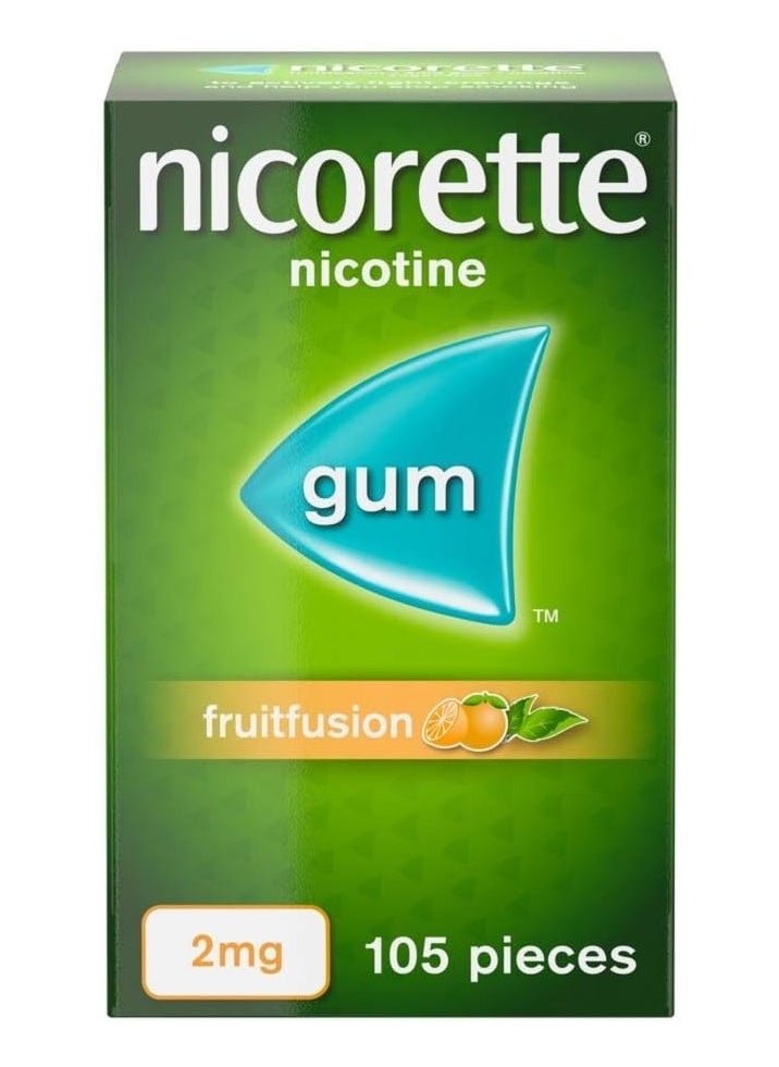 nicorette Nicorette - Fruitfusion Flavour Chewing Gum - 2 mg - 105 pcs  - Image 1