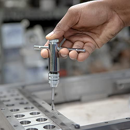 Groz Tap Wrench with T Type Ratchet Handle | Ideal for Holding taps, Screw extractors & Other Small Hand Turned Tools| Hardened Steel Jaws| Tap Size: M6-M12| TW/R/5-16 - Image 5