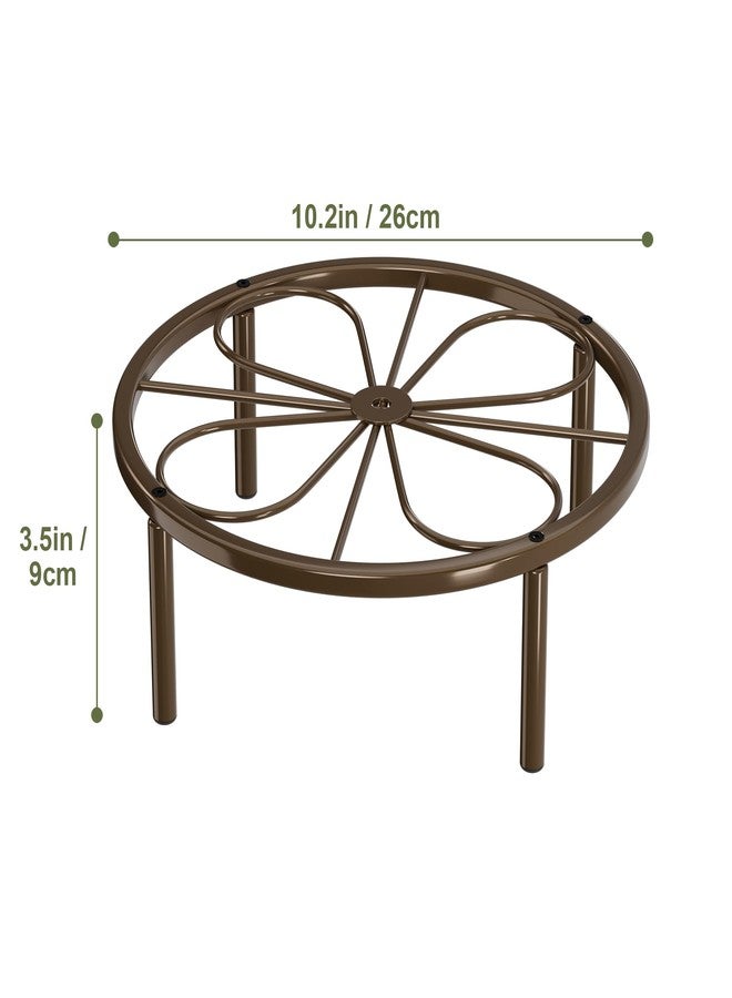Chinpakden Brown Plant Stand Plant Holder - 10.24'' Short Plant Riser for Garden Courtyard, Heavy Duty Flower Stand for Multiple Plant Indoor or Outdoor. - Image 5
