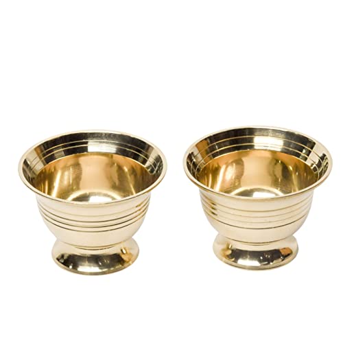 Bhimonee Decor | Pure Brass Padam Pyalla Diya | Deep, Deepak for Pooja Purposes | 1.8 Inches, 130 gm | Traditional Brass Diya for Home Temple - Image 1