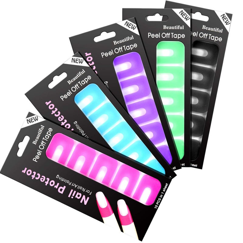 Outus 150 Pieces U Shape Nail Polish Protector Guards Spill Proof Stickers Peel Off for DIY - Image 1
