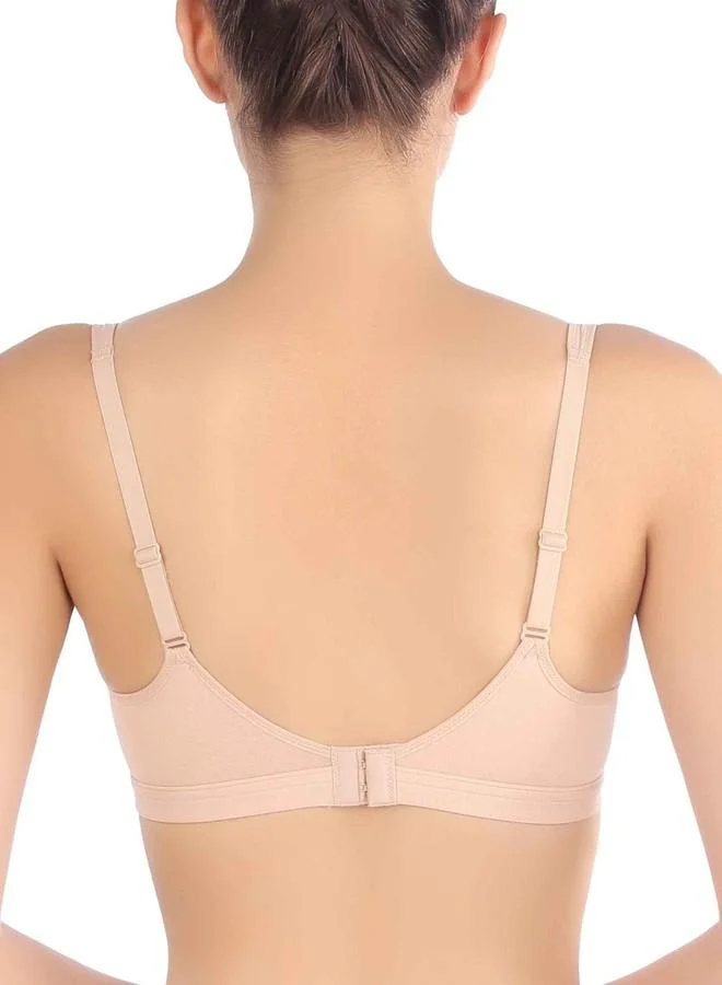 ترايامف Triumph International Women’s Non-Wired Cotton Bra | Minimizer 34B, Neutral Beige | Lightly Padded Full Coverage Bra for Young Girls & Teenagers | Comfortable Everyday Innerwear | Pack of 1