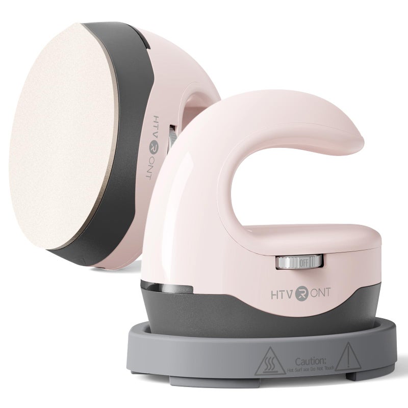 HTVRONT Heat Press H1 Mini Heat Press Machine, Small Heat Press Portable Iron Press Machine for T Shirts, Hats, Heating Transfer Projects (H1 Pink) - Image 1