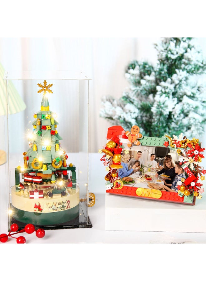 Tree Building Blocks Chinese Building Blocks Rotating Music Box Building Blocks Gift Ornaments Compatible With Lego-Color:Photo Frame【163pcs】  - Image 2