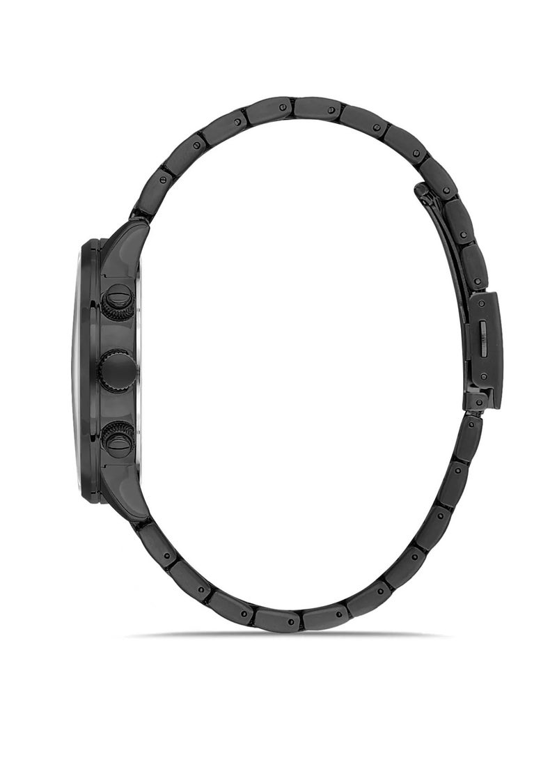 Omax Men's Black Luxury Wrist Watch, Watches for Men, Stainless Watches, Steel Band, Chronograph Round Dial, Waterproof Watch, 1 Year Warranty - Image 2