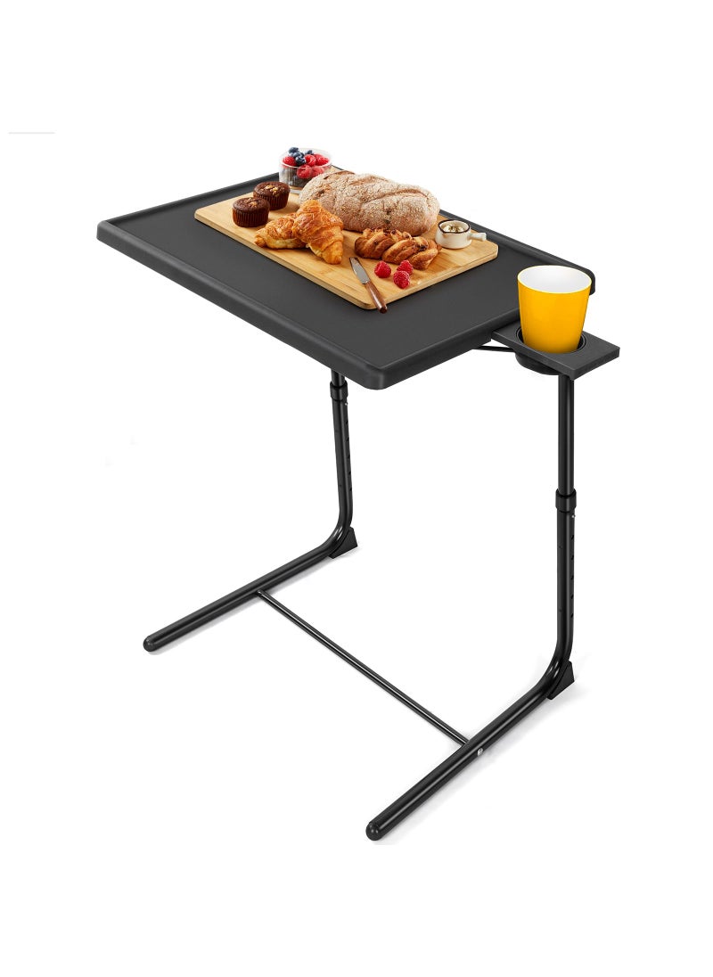LORYERGO LORYERGO TV Tray  TV Table Folding Table Trays w6 Height  3 Tilt Angle wCup Holder Dinner Tray for Eating on Couch Laptop Bed  Couch 