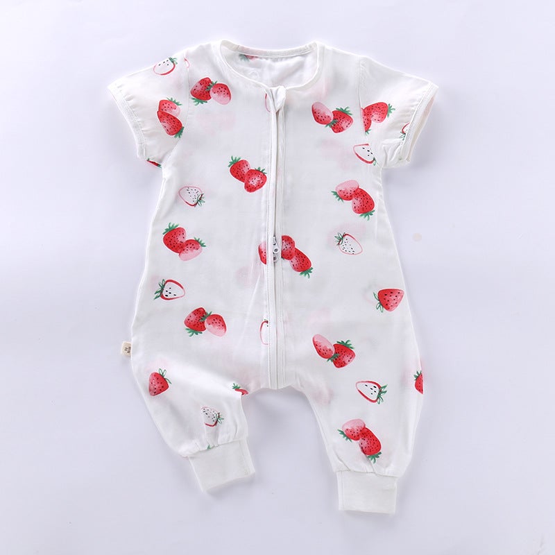 Baby Summer Sleep Sack Bamboo Cotton ZM strawberry short sleeve sleeping bag 
