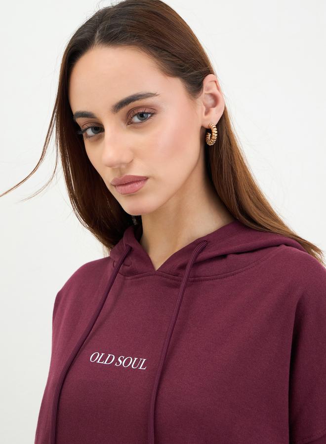 ستايلي هودي طويل مطبع بطبعة جرافيك - Image 4