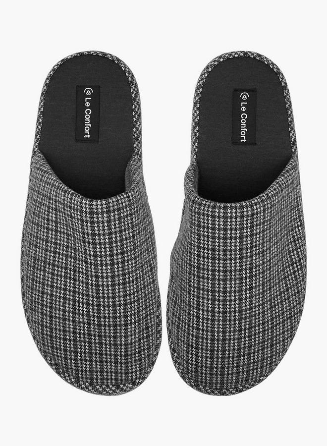 Le Confort Men Houndstooth Bedroom Slippers - Image 1