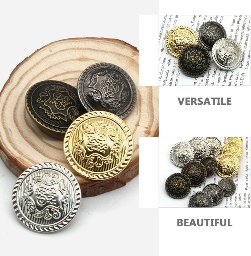 30pcs Retro Copper Jean Buttons Replacement Set, Round Metal Shirt and Coat Sewing Buttons, Multi-Size 15mm/20mm/25mm for Clothing Repairs and Decorative Crafts - Image 3
