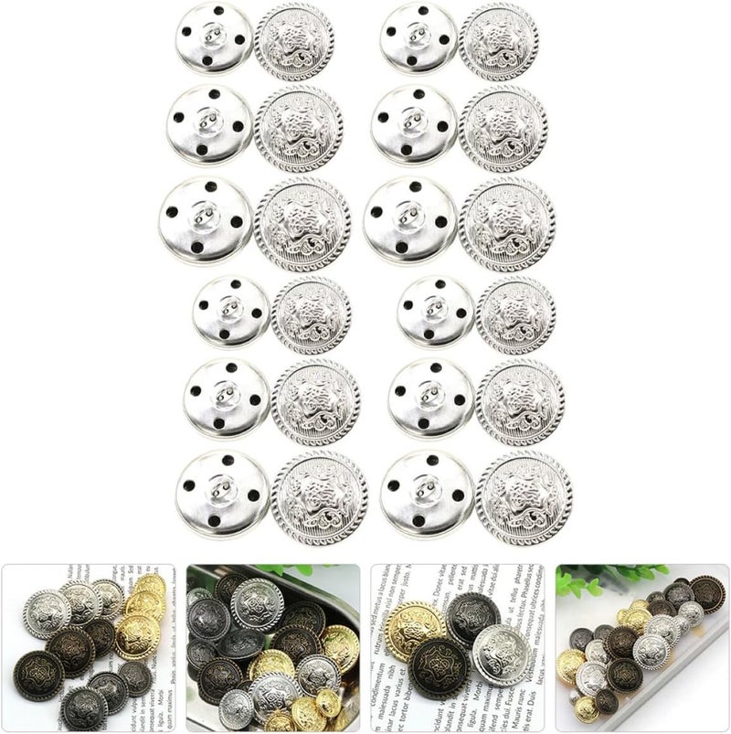 30pcs Retro Copper Jean Buttons Replacement Set, Round Metal Shirt and Coat Sewing Buttons, Multi-Size 15mm/20mm/25mm for Clothing Repairs and Decorative Crafts - Image 5