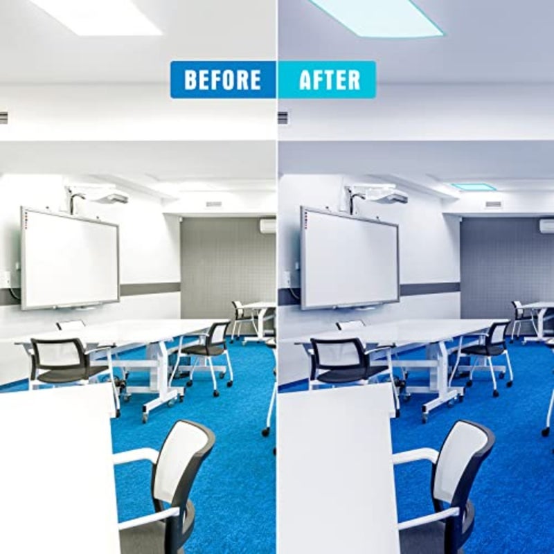 6 Packs Magnetic Fluorescent Light Covers Filters Calming Ceiling Light Covers Decor for Ceiling Lights Classroom Office School Blue - Image 3