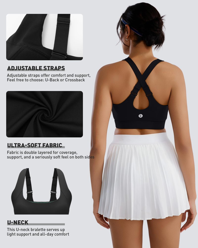 RUNNING GIRL Adjustable Straps High Impact Sports Bra for Women,High Support Workout Sports Bras with Sewn in Pads(WX3120 Black M) - Image 2