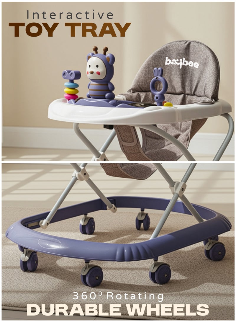 BAYBEE Baby Walker for Kids, Foldable Kids Walker with 3 Position Adjustable Height & Musical Toy Bar Activity Walker for Toddlers, Kids Walker for Baby Boy Girl 6 to 18 Months Blue - Image 3