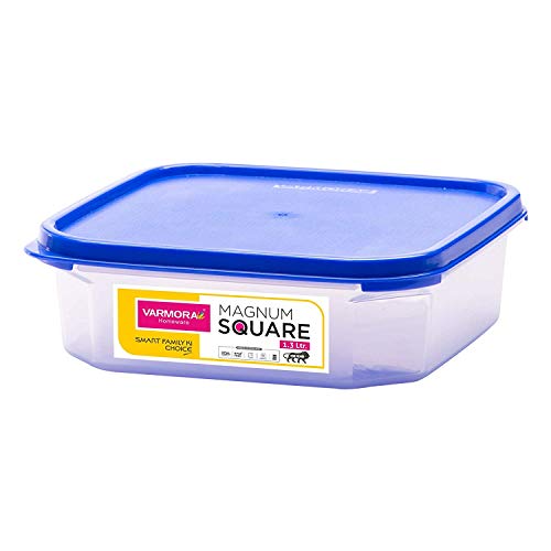 Varmora Magnum Square Plastic Container, 1.3 litres, Blue - Image 1