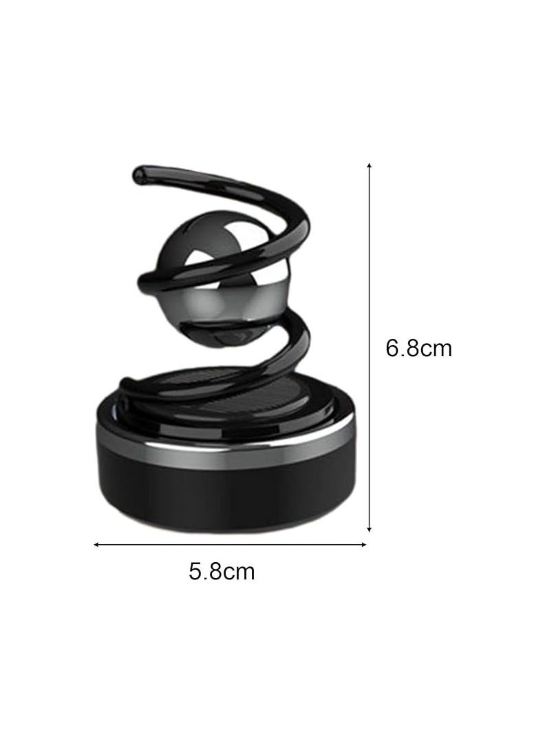 Solar-powered spiral-shaped car air freshener and car decoration, in black. - Image 2