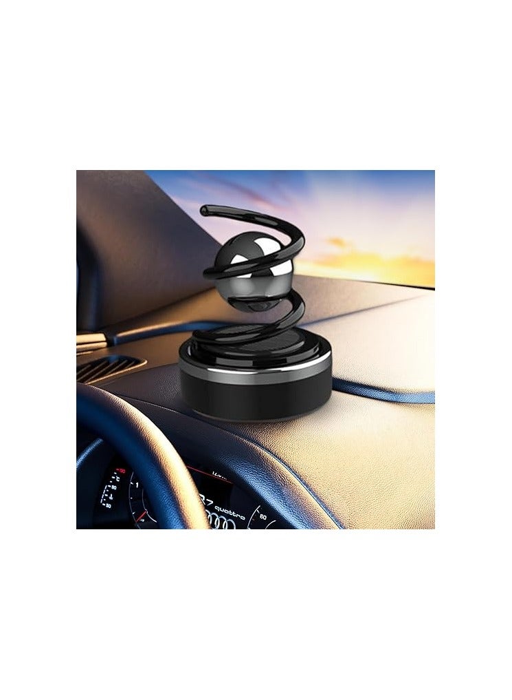 Solar-powered spiral-shaped car air freshener and car decoration, in black. - Image 4