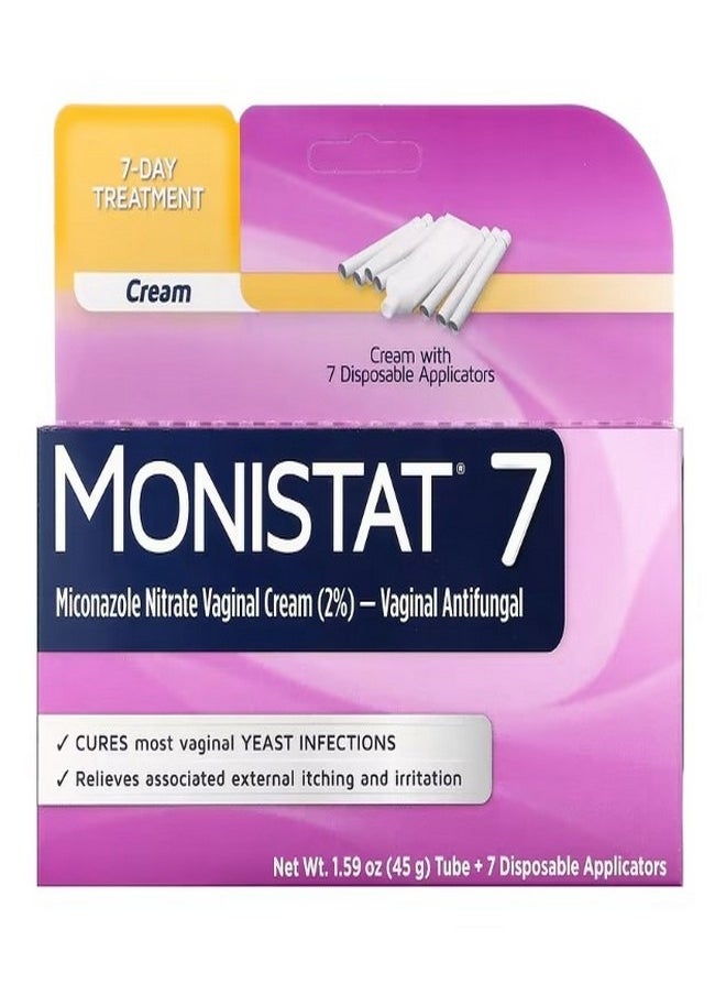 Monistat 7 Day Treatment Cream 7 Disposable Applicators  1.59 oz 45 g Tube  - Image 1