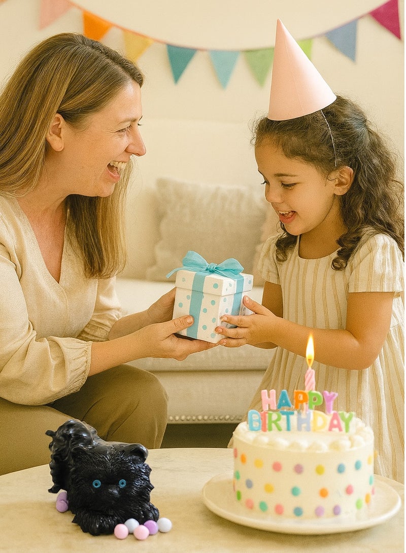 Black Squishy Cat Toy – Cute Stress Relief Kawaii Cat Squishies for Kids & Adults | Soft Slow Rising Cat Stress Ball Toy | Perfect for Anxiety Relief, Relaxation & Office Desk Decoration - Image 4