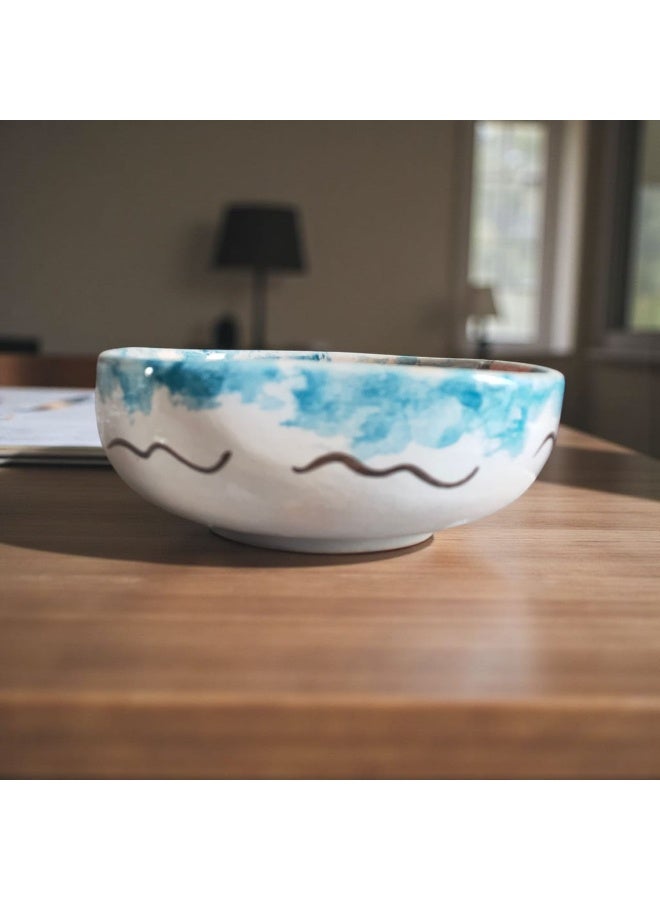 كلور زون بوتري بوله رسم يدوي من الفخار والخزف - آمنة في الفرن والميكروويف" يتحمل درجات الحراره المباشره وغير المباشره, شعله اوداخل الفرن - Image 3