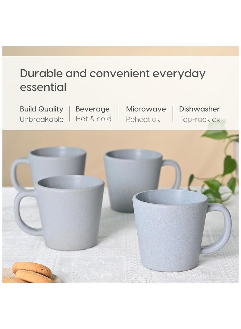 FRENVI Earth-Friendly Majestic Coffee Mug 375 ml| Made with Rice Husk & Bamboo Fibers| Grey - Image 4