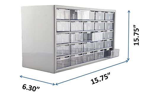 Bilvina 25 Component Organiser with 25 Drawers High Impact Polystyrene Pack of 1 Grey - Image 2