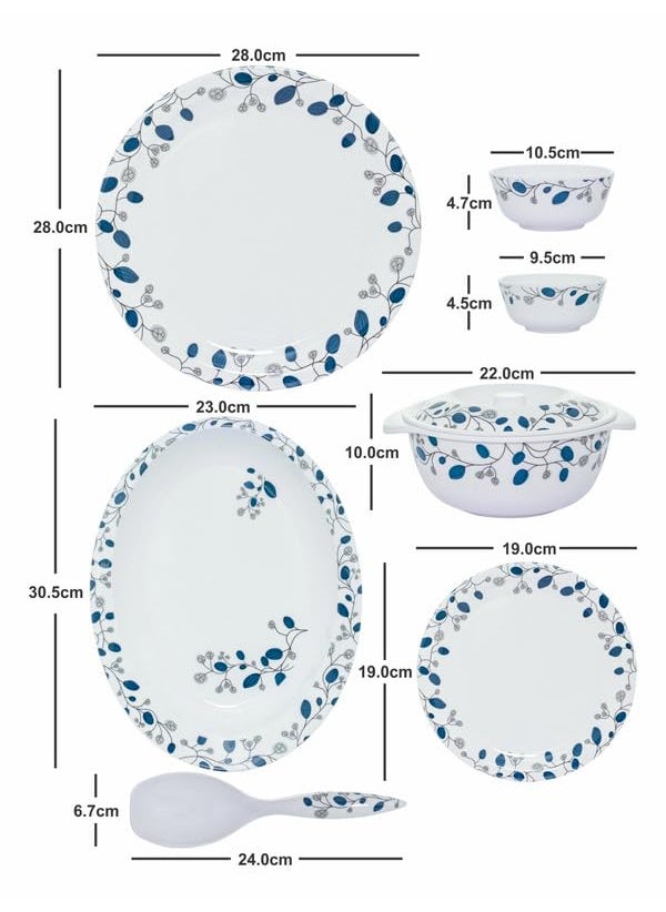Servewell - Servewell Dinner Set 31 Pc Rnd - Blue Decor - Image 1