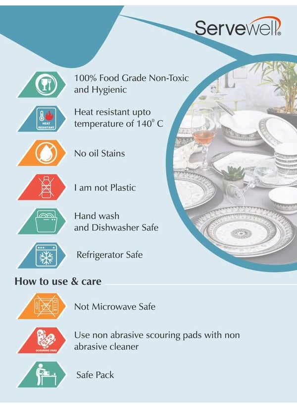 Servewell - Servewell Dinner Set 31 Pc Rnd - Blue Decor - Image 1