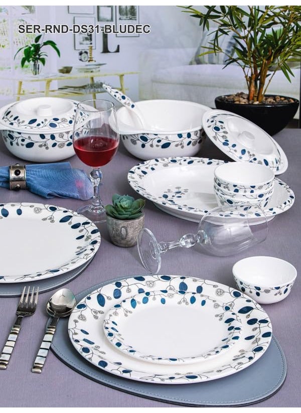Servewell - Servewell Dinner Set 31 Pc Rnd - Blue Decor - Image 1