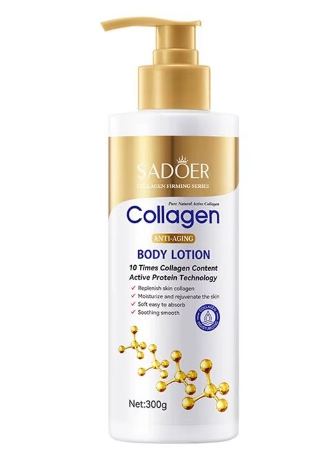 SADOER Collagen Anti Aging Body Lotion 300g Firming Moisturizing Skin Care for Smooth Hydrated and Youthful Looking Skin - Image 1