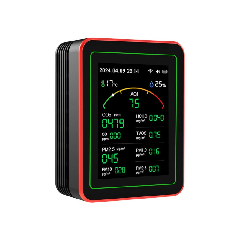Air Quality Tester: 15-In-1 Black - TFT Color Display & App Control Smart Air Monitor for Home, School, Hospital, Car & More - Image 5