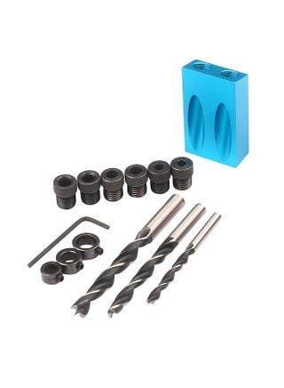 14pcs Pocket Hole Jig Kit  8mm 10mm 15 Degree Angle Drill Guide Woodwoorking Tool Inclined Hole Jig Hole Puncher Locator Jig Drill Bit Carpentry Tools - pzsku/Z81C53247FED166ADE159Z/45/_/1697190935/6e90a219-032a-4368-b5e7-0aeac936a4a9