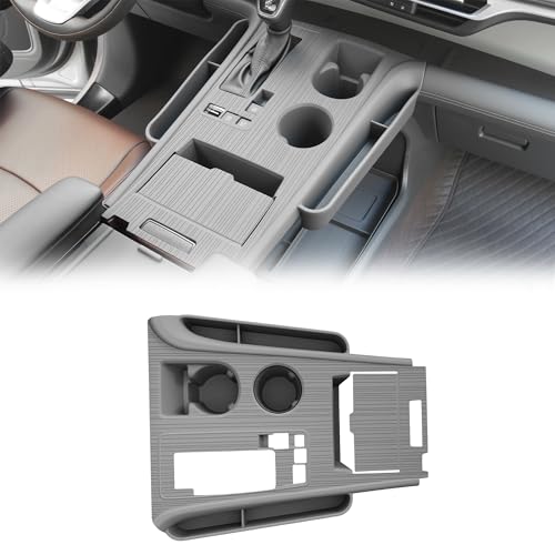 Arcoche Center Console Cover with Organize for Toyota Sienna 2021-2026 Central Control Gear Shift Panel Trim Cover Silicone Panel Frame(Gray) - Image 1