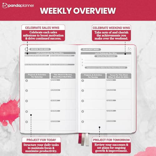 Panda Planner Planner 2025-2026 – Red Panda Planner Sales Pro Daily Planner for Sales Reps | 90-Day Undated Goal, Productivity, & Sales Tracker | Business Planner with Monthly, Weekly & Daily Layout - Image 3