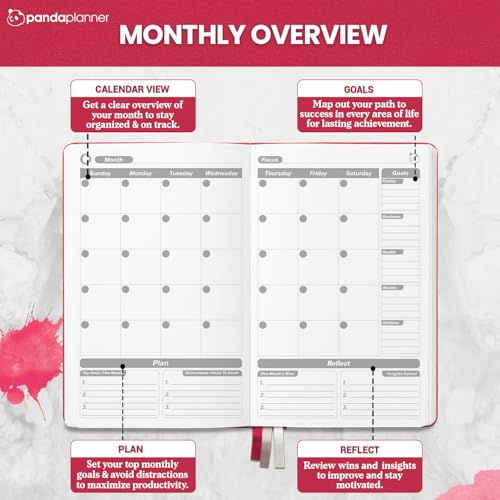 Panda Planner Planner 2025-2026 – Red Panda Planner Sales Pro Daily Planner for Sales Reps | 90-Day Undated Goal, Productivity, & Sales Tracker | Business Planner with Monthly, Weekly & Daily Layout - Image 4