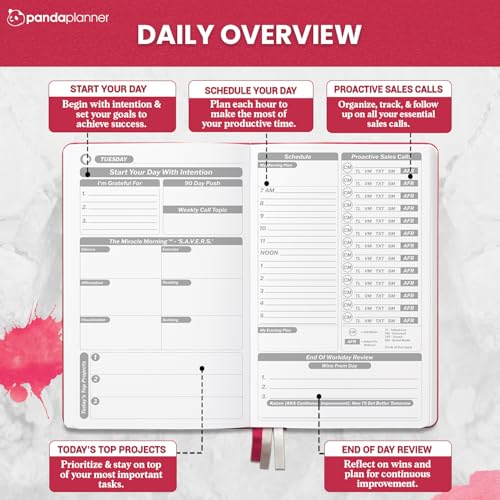 Panda Planner Planner 2025-2026 – Red Panda Planner Sales Pro Daily Planner for Sales Reps | 90-Day Undated Goal, Productivity, & Sales Tracker | Business Planner with Monthly, Weekly & Daily Layout - Image 2