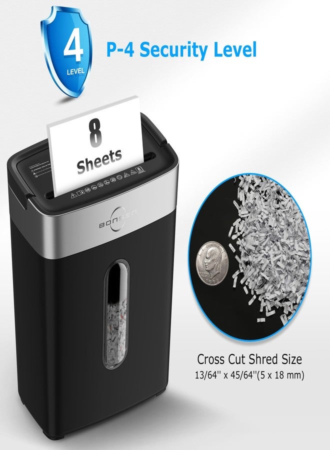 BONSEN Shredder for Home Office, 8-Sheet Crosscut Credit Card Shredder, Small Paper Shredder for Home Use with 4 Gallons Wastebasket, High Security Level P-4, ETL Certification (S3101) - Image 3