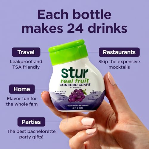 Stur Liquid Water Enhancer | Concord Grape | Naturally Sweetened | High in Vitamin C & Antioxidants | Sugar Free | Zero Calories | Keto | Vegan | 5 Bottles, Makes 120 Drinks - Image 5