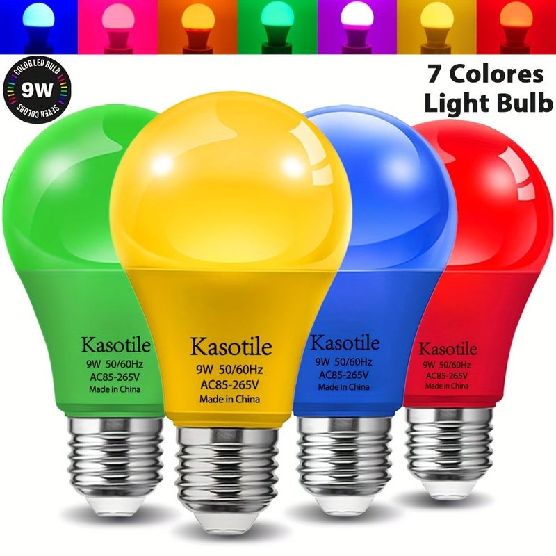 Kasotile A19 LED Color Bulb Red 2 Pack Non Dimmable E26 E27 Standard Base for Indoor Christmas Decoration Parties Holidays Events Home Lighting - Image 1