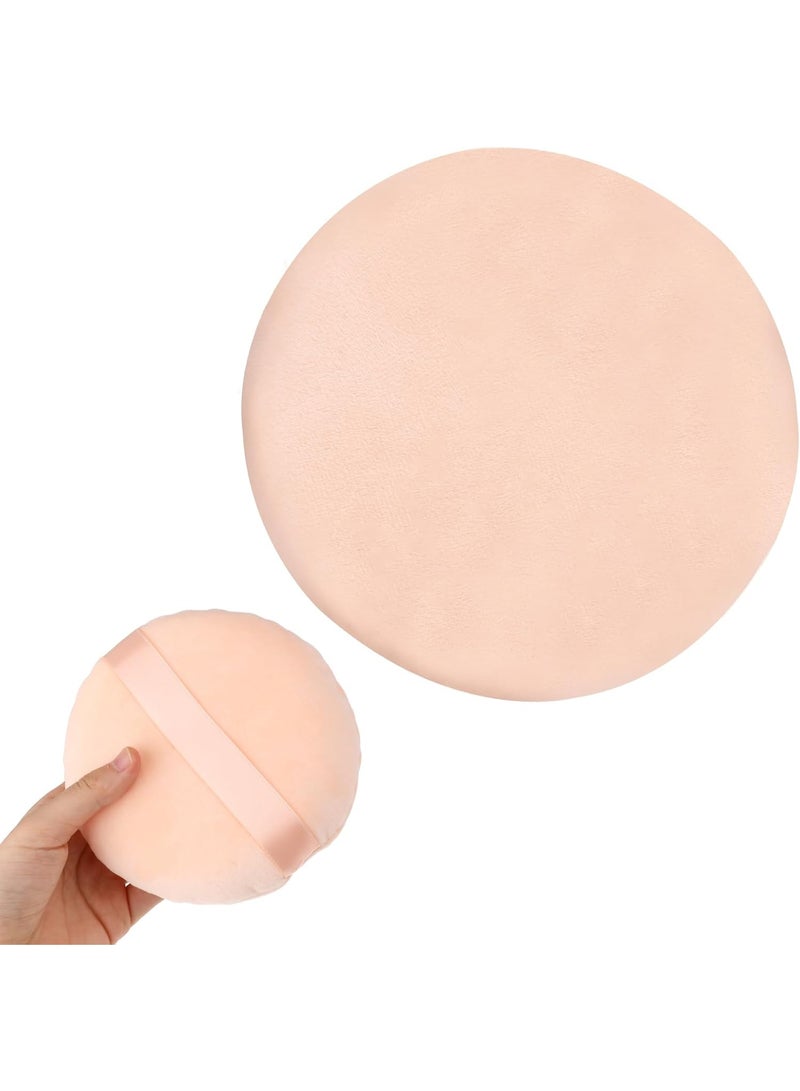 إسفنجة مكياج كبيرة متعددة الاستخدامات - مخمل فائق النعومة - مثالية للبودرة السائبة، وتنظيف الوجه، وإزالة المكياج - لون المشمش - Image 1