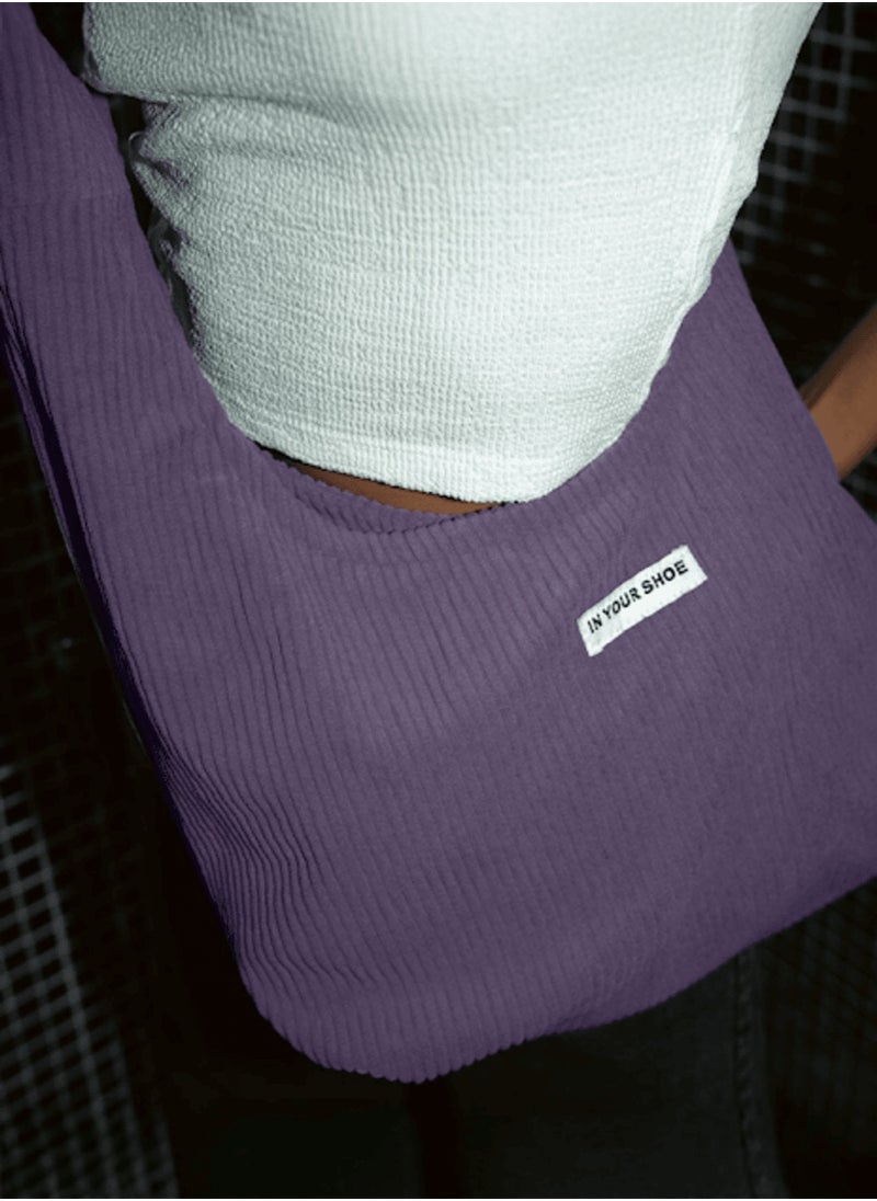 In Your Shoe Lilac Corduroy Bow Bag  - Image 1