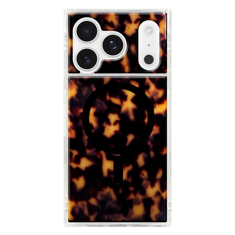Flaunt Official Square Protective Case - Compatible with iPhone 17 Pro - Compatible with MagSafe & Wireless Charging - Drop-Tested & Shockproof - (Tortoise Shell) - Image 1