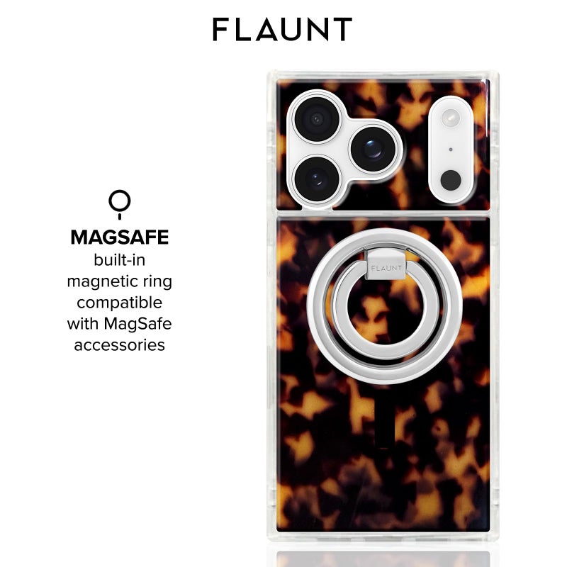 Flaunt Official Square Protective Case - Compatible with iPhone 17 Pro - Compatible with MagSafe & Wireless Charging - Drop-Tested & Shockproof - (Tortoise Shell) - Image 5