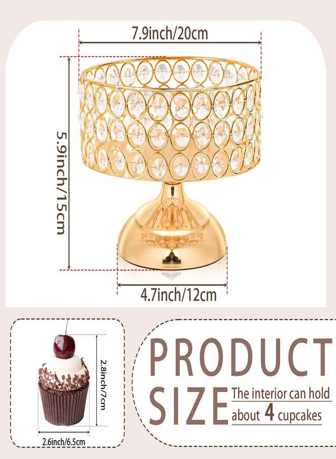kolnlala 1pc Crystal Fruit Dessert Metal Display Tray, Cupcake Tray Snack Storage Box Wedding Dessert Table Cake Display Stand Tray for Wedding Party Home Decor Tray (S) - Image 2
