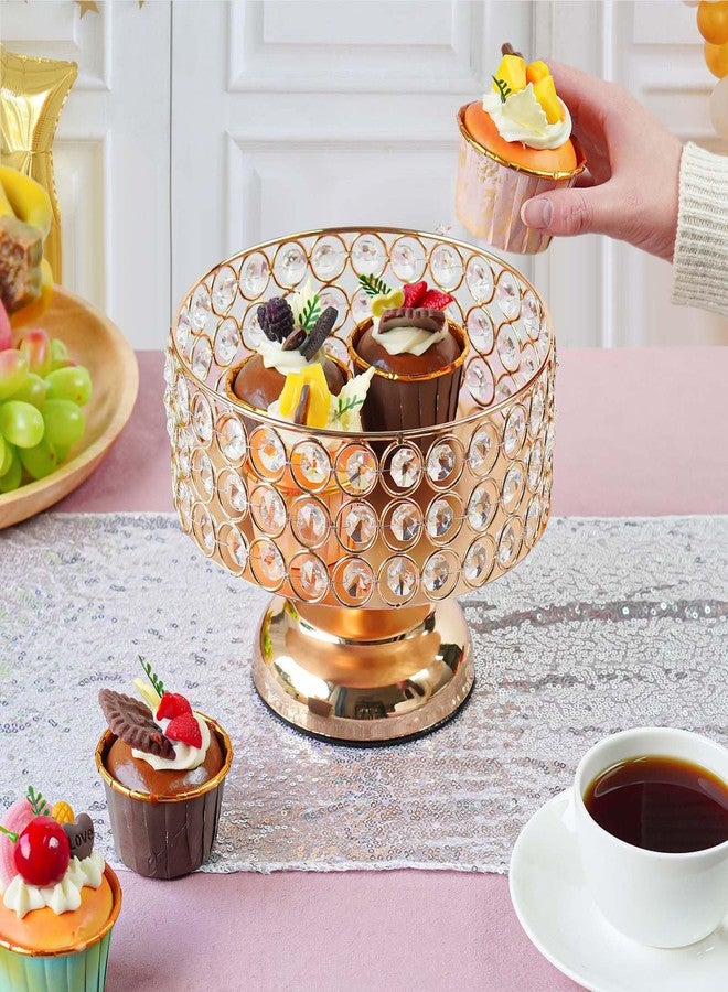 kolnlala 1pc Crystal Fruit Dessert Metal Display Tray, Cupcake Tray Snack Storage Box Wedding Dessert Table Cake Display Stand Tray for Wedding Party Home Decor Tray (S) - Image 5